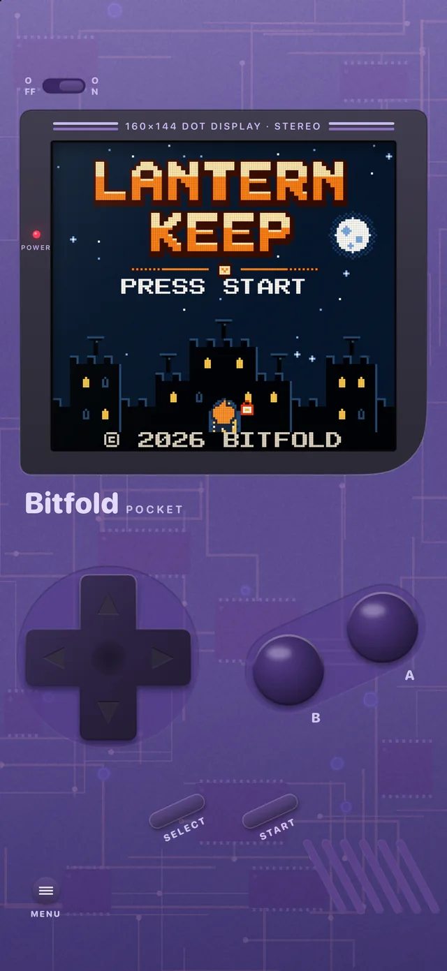 Bitfold in the see-through purple Atomic edition playing Lantern Keep