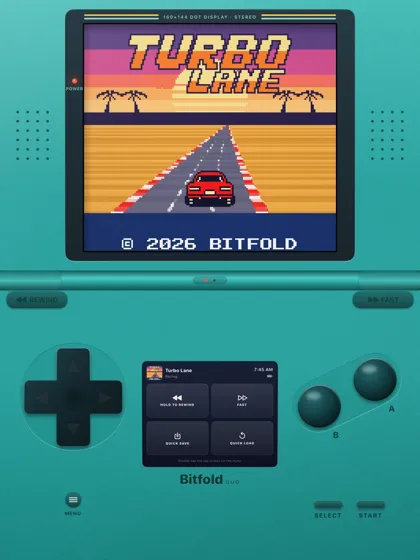 Turbo Lane on iPad, as a clamshell with a companion screen