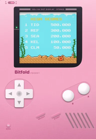 On iPhone Duo's outer display, closed, in the Bubblegum edition